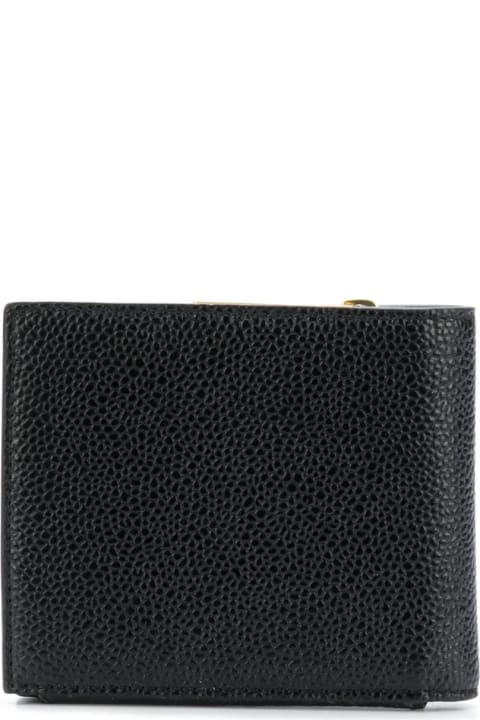Thom Browne Wallets for Women Thom Browne Billfold With Fold Out Coin Purse In Pebble Grain Leather