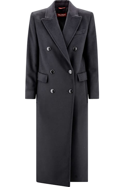 Coats & Jackets for Women Max Mara Studio Long Double-breasted Wool Coat