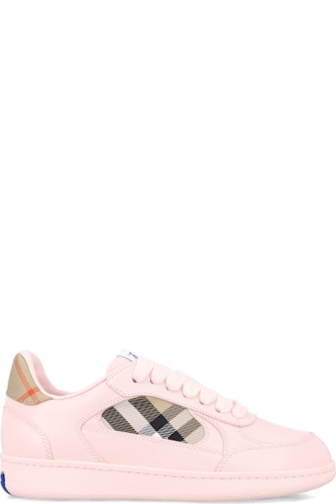 أدوات منزلية Burberry London Burberry London Leather And Check Terrace Women S Sneakers