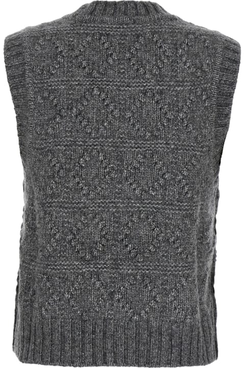 Ganni Coats & Jackets for Women Ganni Wool Cotton Bubble Vest