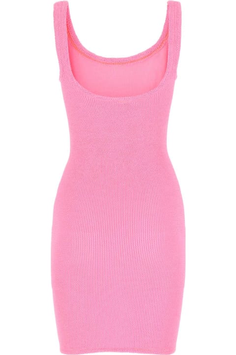 Dresses for Women Hunza G Fluo Pink Stretch Nylon Tank Mini Dress