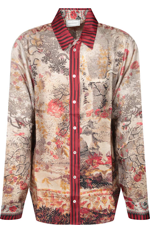Pierre-Louis Mascia for Women Pierre-Louis Mascia Red-beige Silk Shirt