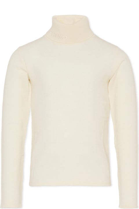 Homeware Pinko Ivory Turtleneck For Girl With Logo