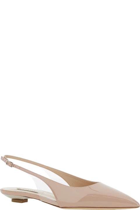 Homeware Casadei 
miniblade Tiffany
 Beige Slingback Ballet Shoes In Patent Leather Woman