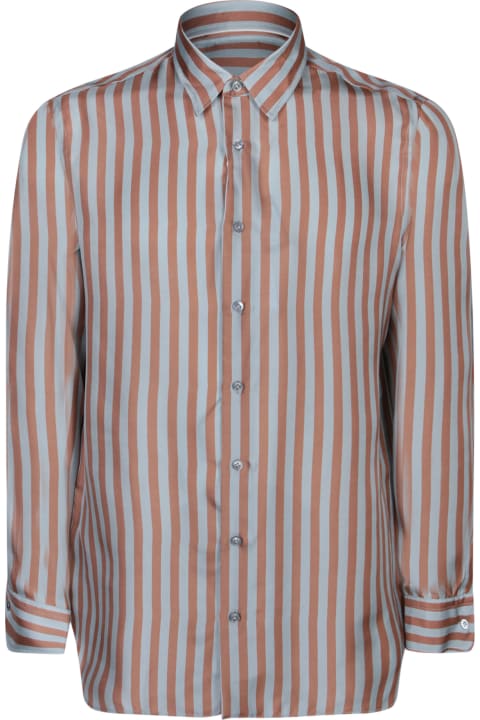 Lardini for Men Lardini Ted Striped Light Blue/brown Shirt
