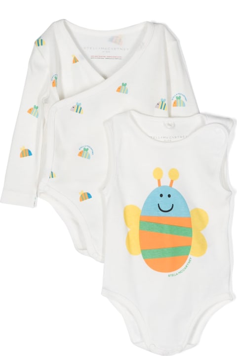 Bodysuits & Sets for Baby Boys Stella McCartney Kids White Set For Babykids With Bee And Logo