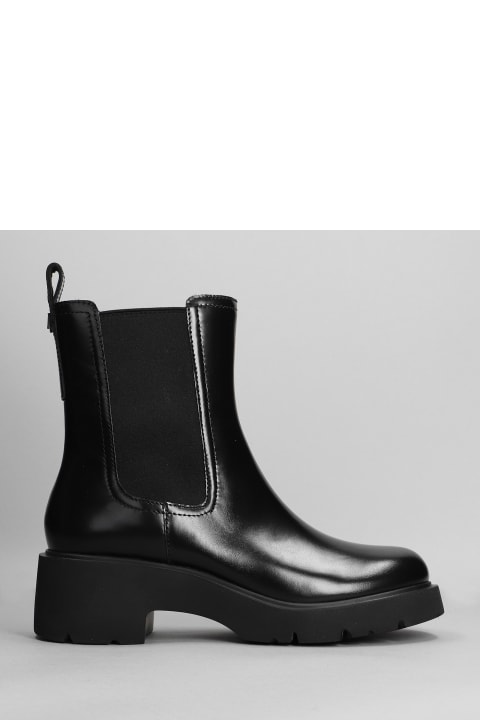 Milah Combat Boots In Black Leather