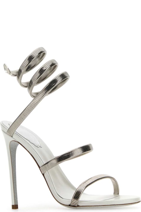 Shoes Sale for Women René Caovilla Silver Metal Juniper Sandals