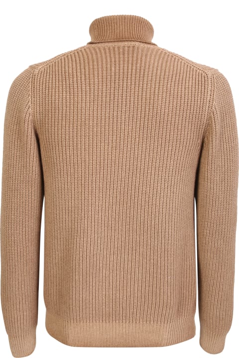 Lardini Sweaters for Men Lardini Ribbed Cashmere Pullover Camel