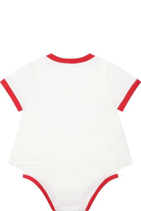 White Body For Baby Girl With Tomatoes And Logo