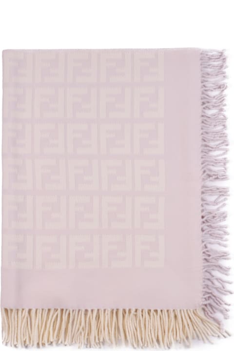 Blanket With Fringes And Logo