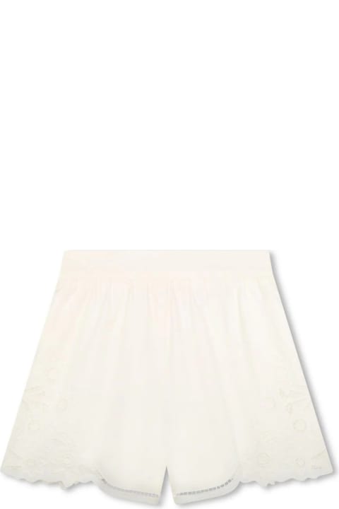 Chloé for Kids Chloé White Shorts With Embroidery