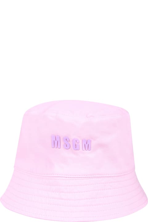 MSGM for Kids MSGM Pink Cloche For Girl With Logo