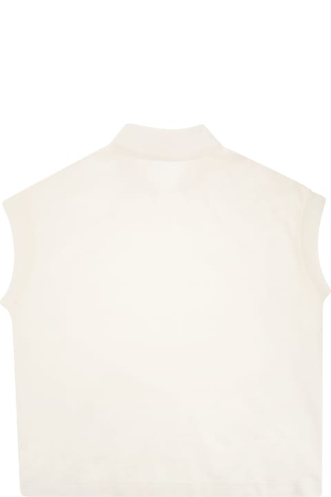 T-Shirts & Polo Shirts for Girls Brunello Cucinelli Sleeveless Polo Shirt With Dazzling Stripes
