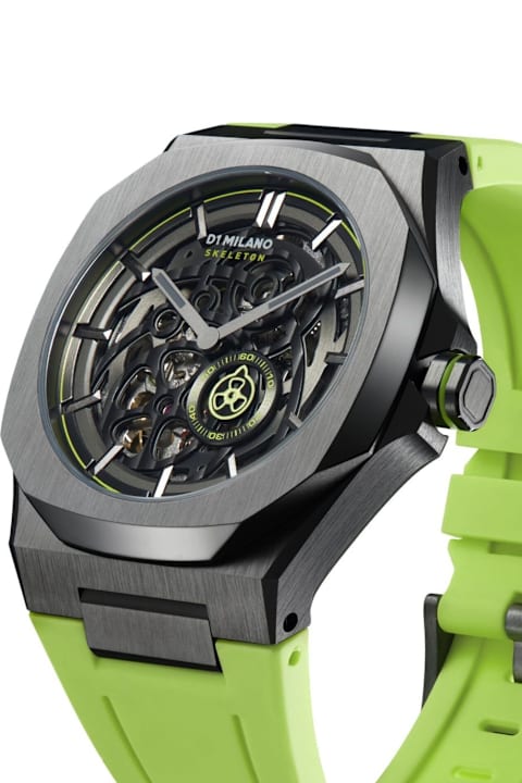 D1 Milano Watches for Men D1 Milano Slice Lime Skeleton Rubber Skrj15 Watch