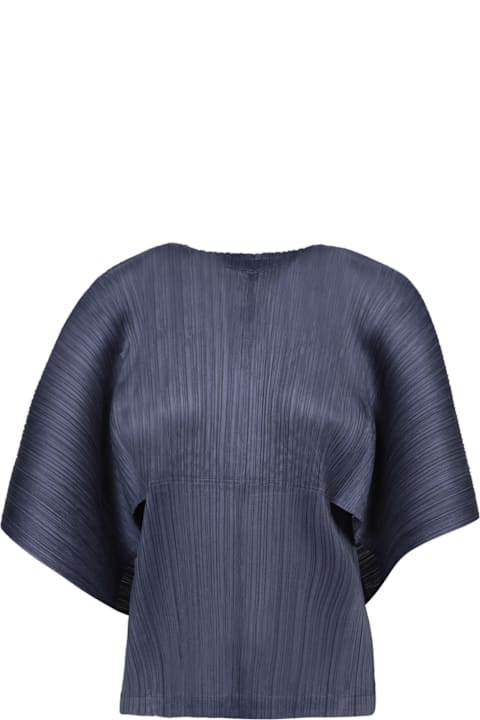 Issey Miyake Sweaters for Women Issey Miyake Pleated Grey-blue Zip Cardigan