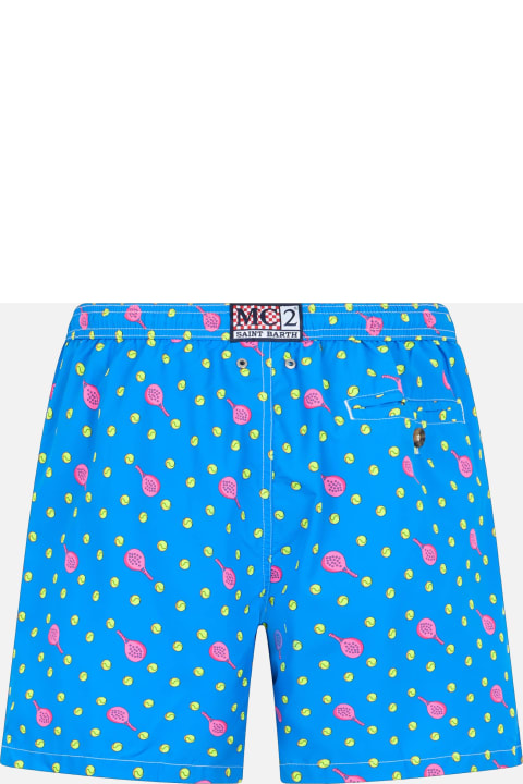 Homeware MC2 Saint Barth Man Lightweight Fabric Swim-shorts Lighting Micro Fantasy With Padel Print
