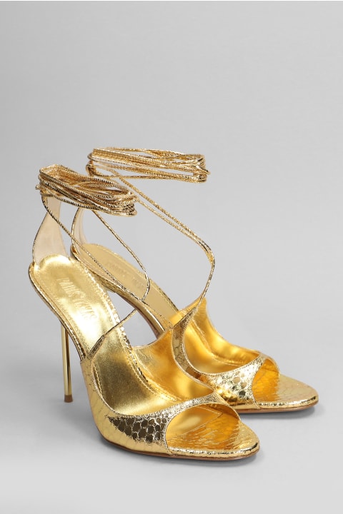 Paris Texas Sandals for Women Paris Texas Loulou Sandals In Gold Leather