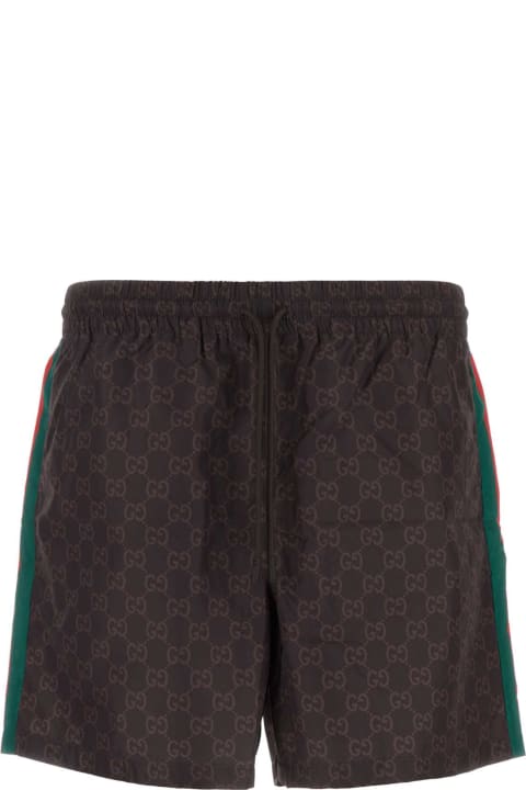 Swimwear for Men Gucci Printed Polyester Swimming Shorts