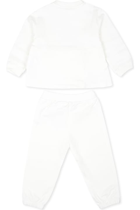 Moschino Bottoms for Baby Boys Moschino Ivory Suit For Baby Girl With Teddy Bear