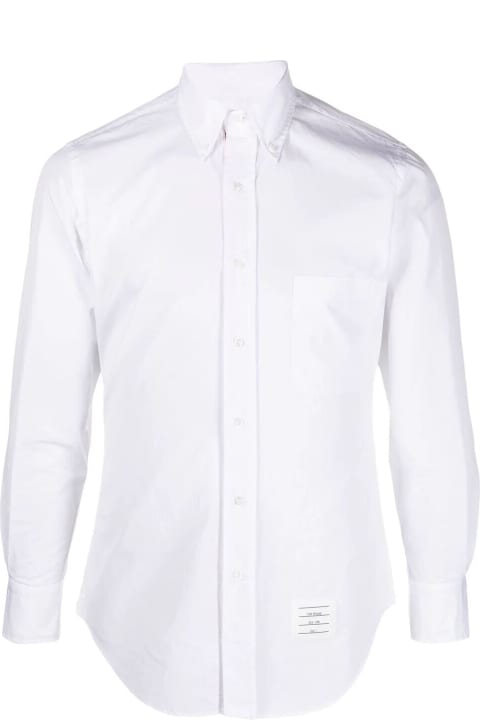 ウィメンズ新着アイテム Thom Browne Classic Long Sleeves Shirt With Cf Gg Placket In Solid Poplin