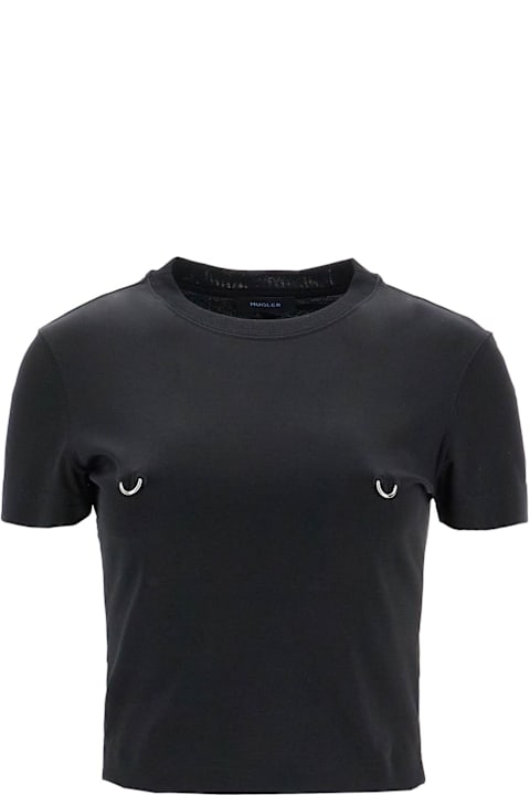 ウィメンズ Muglerのトップス Mugler Cropped T-shirt With Piercing