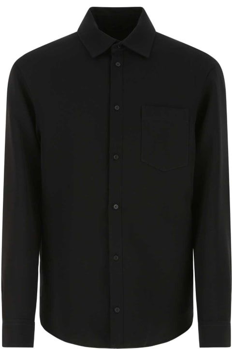 メンズ新着アイテム Balenciaga Black Wool Blend Shirt