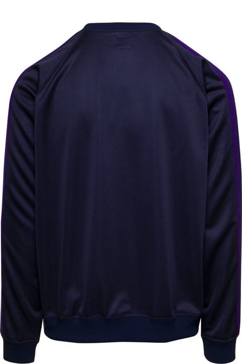 Needles Fleeces & Tracksuits for Men Needles Blue Crewneck Sweatshirt With Embroidered Logo In Jersey Man