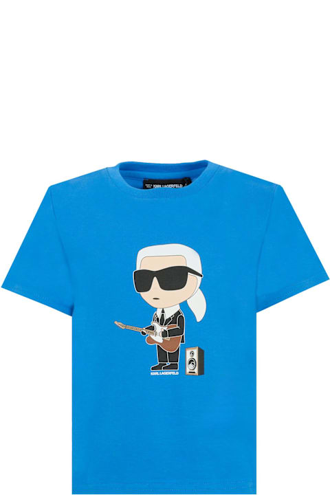 Karl Lagerfeld Kids for Men Karl Lagerfeld Kids Blue T-shirt For Boy With Karl Lagerfeld
