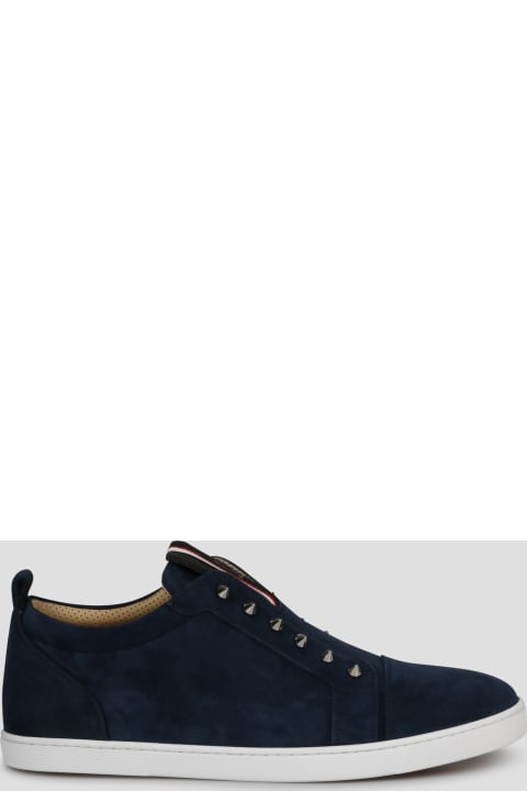 Christian Louboutin F.A.V Fique A Vontade Leather Sneakers - Navy - 43