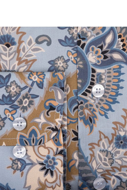 Etro Shirts for Men Etro Light Blue Floral Paisley Shirt