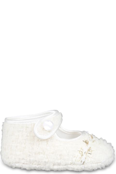 Monnalisa Shoes for Baby Girls Monnalisa Ivory Ballet Flats For Baby Girl