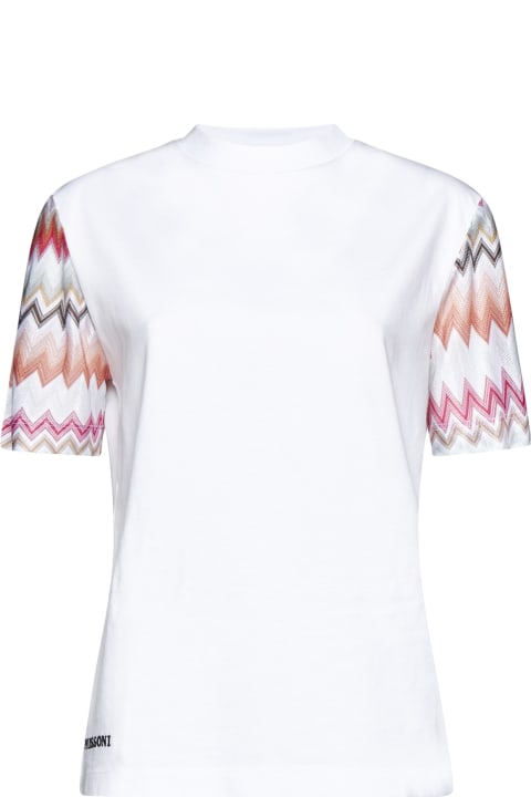 Missoni Topwear for Women Missoni Logo Embroidered Zigzag Sleeved T-shirt
