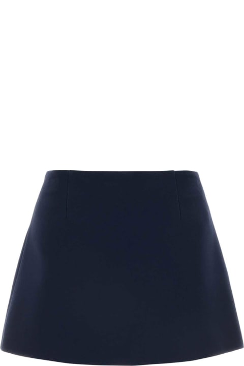 Clothing Sale for Women Prada Navy Blue Wool Blend Mini Skirt