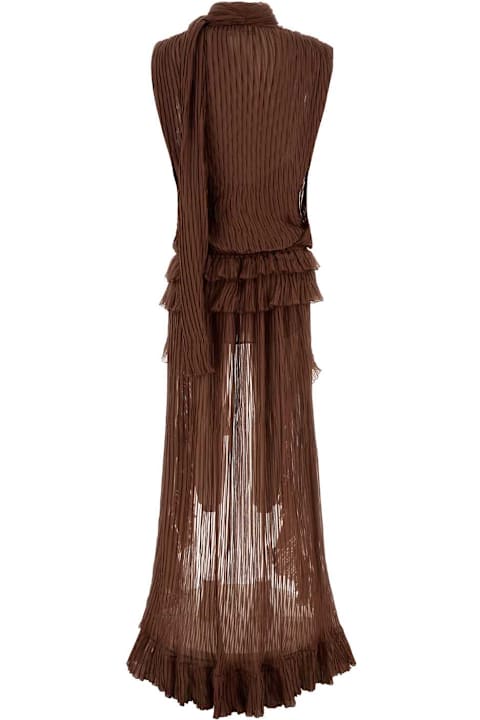 Blumarine for Women Blumarine Brown Chiffon Dress