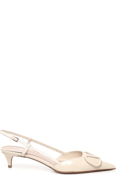 High-Heeled Shoes for Women Valentino Garavani Patent Leather Slingback Vlogo