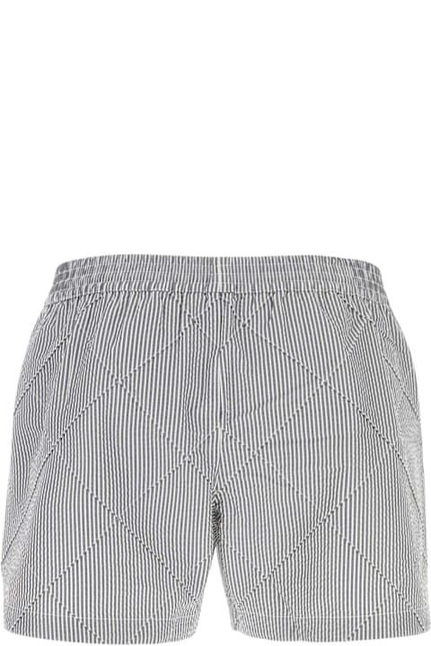 Swimwear for Men Bottega Veneta Embroidered Seersucker Swimming Shorts