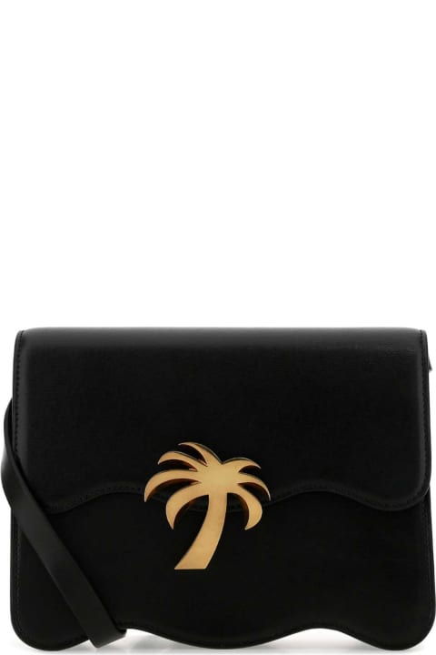 Homeware Palm Angels Black Leather Palm Beach Crossbody Bag