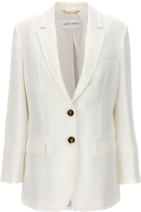 Alberta Ferretti Coats & Jackets for Women Alberta Ferretti Single-breasted Linen Blazer