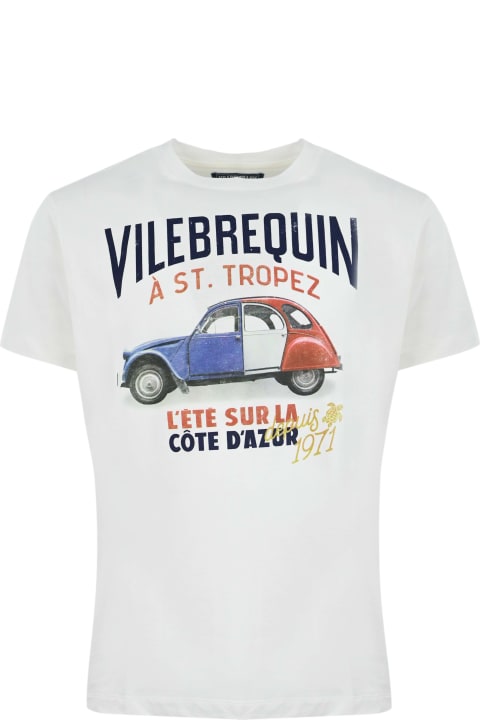 Men's T-shirt Fancy Vilebrequin Logo 2 Chevaux French Flag