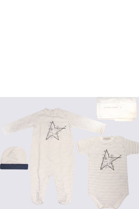 Fashion for Baby Boys Golden Goose Blue And White Cotton 4 Pieces Nursery Set