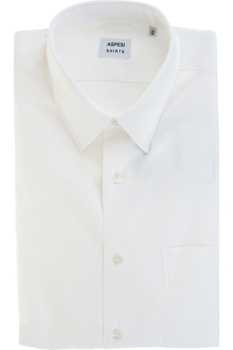 Man Classic Shirt In White Cotton Poplin