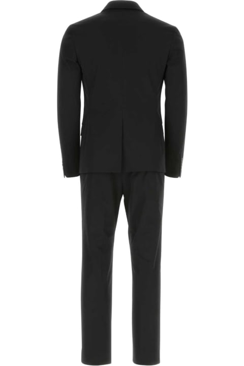 Suits for Men Prada Black Stretch Polyester Suit