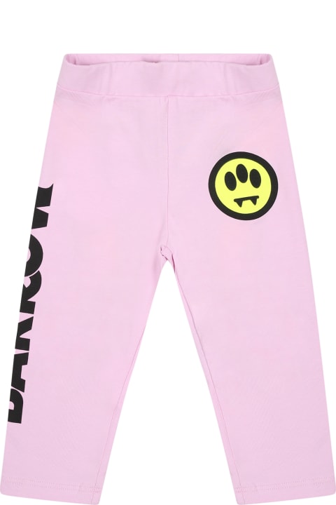 Barrow Bottoms for Baby Girls Barrow Pink Leggings For Baby Girl With Smiley Face And Logo