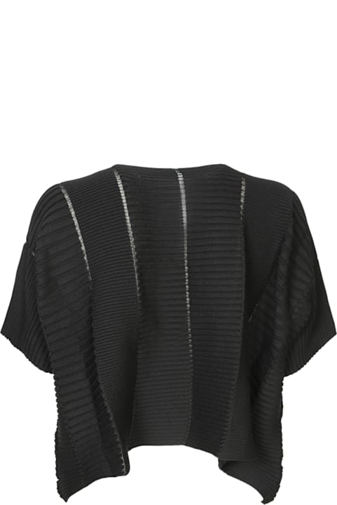 Issey Miyake Sweaters for Women Issey Miyake Column Knit Black Cardigan