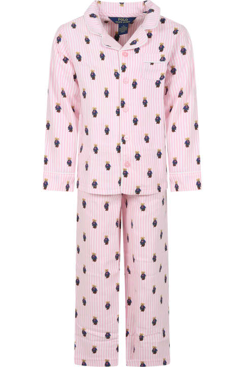 Homeware Ralph Lauren Pink Pajamas For Girl With Bears