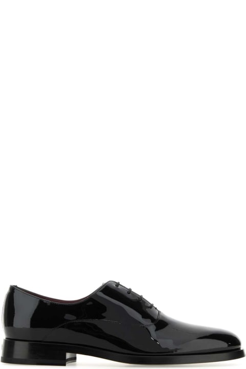 メンズ シューズ Valentino Garavani Black Leather Lace-up Shoes