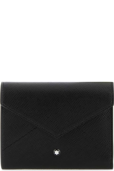 Wallets for Men Montblanc Black Leather Trio Sartorial Wallet