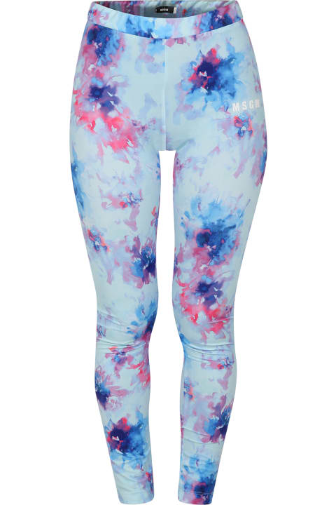 Fashion for Kids MSGM Multicolor Leggings For Girl With Tie Dye Print