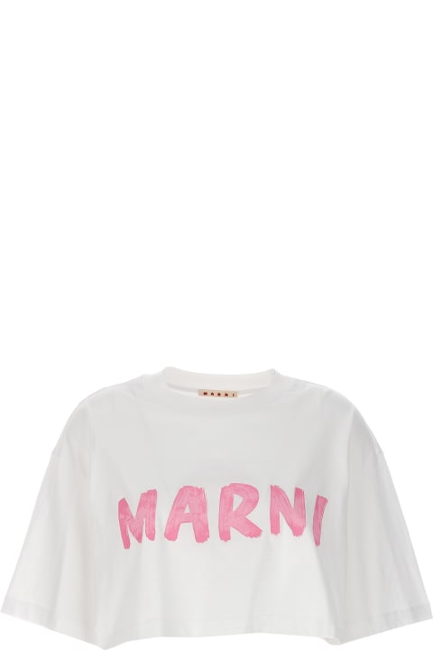 Marni Topwear for Women Marni Logo Print Cropped T-shirt